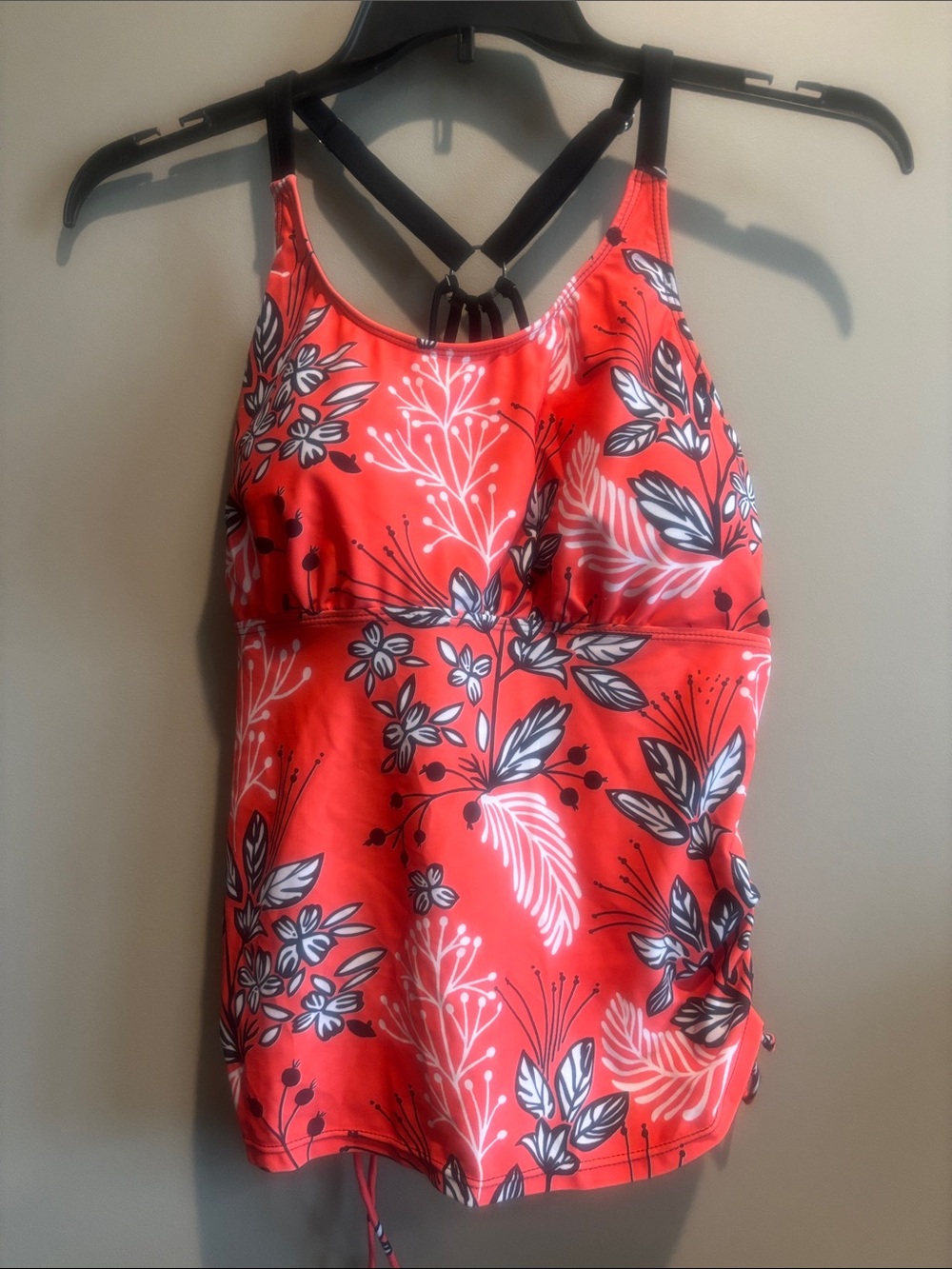 Floral Coral Tank Swim with Shelf Bra
